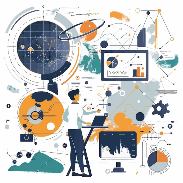 Data_science_vector_illustration (Datenwissenschaft-Vektor-Bild)