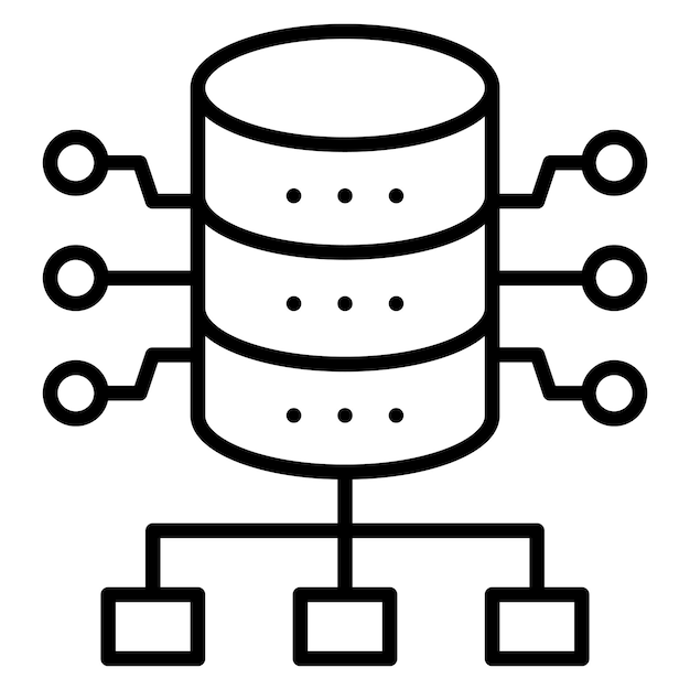 Database-Netzwerk-Vektor-Illustrationsstil