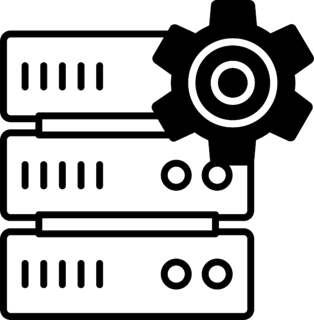 Vektor database-server einstellung der glyph-vektorillustration