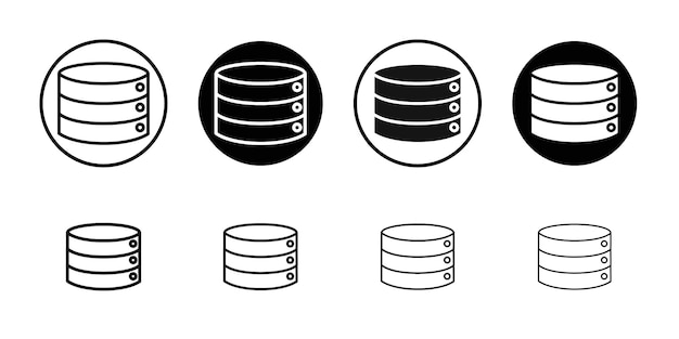Database-Symbolsatz mit flachen Zeilen