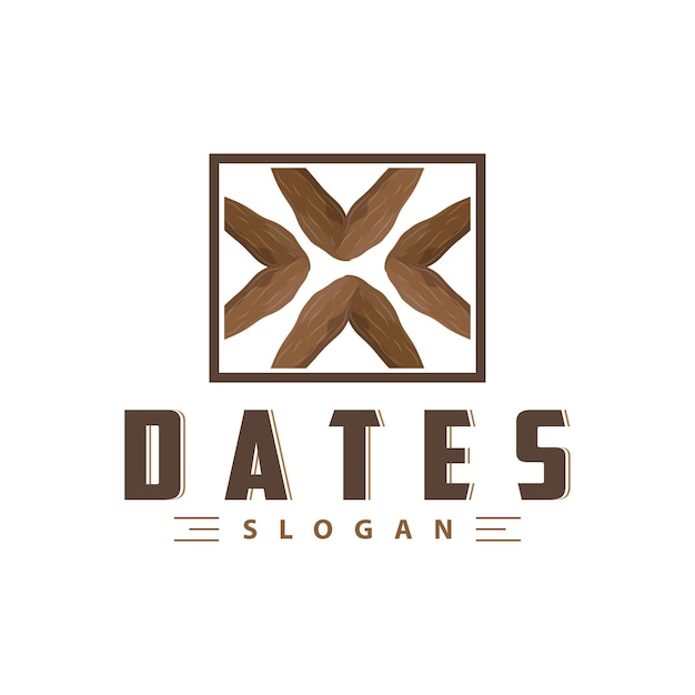 Vektor date fruit logo elegantes minimalistisches premium-design süßes date fruit-logo vorlage illustration