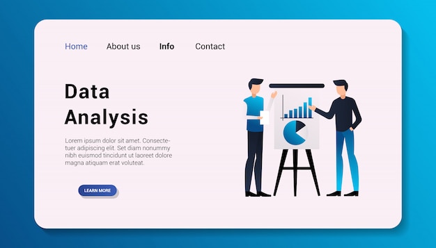 Datenanalyse landingpage vorlage flache design-illustration