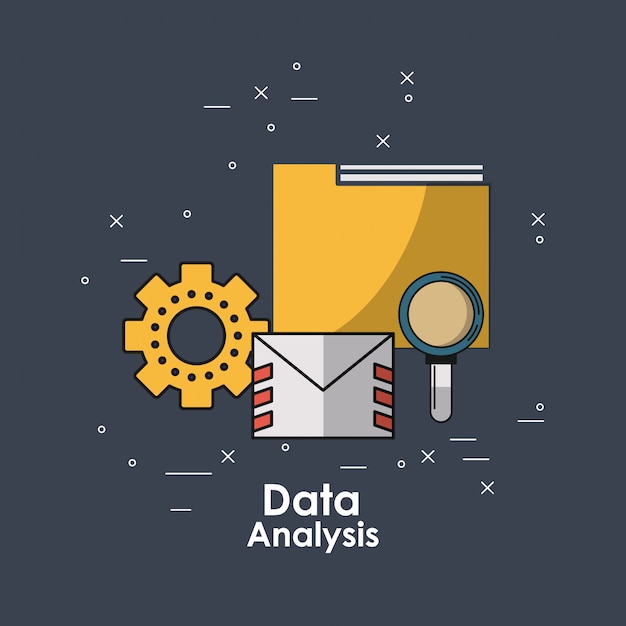 Vektor datenanalysekonzept mit elementen