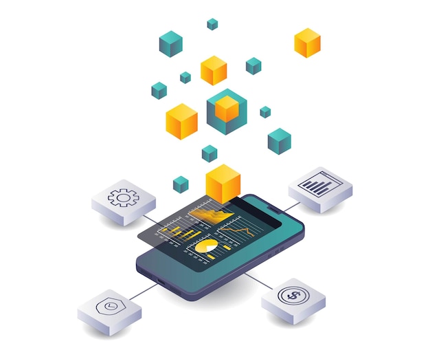 Datenanalysten analysieren Geschäftsdaten in der Blockchain-Technologie