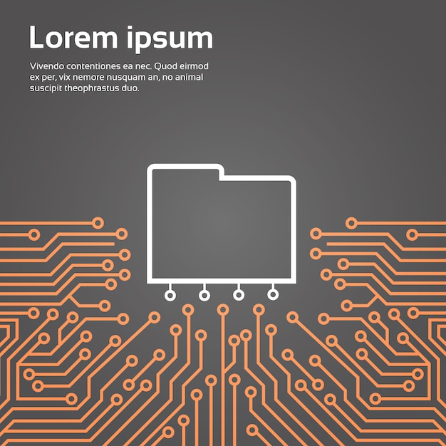 Datenbank über Computer Chip Moterboard Hintergrund Data Center System Concept Banner