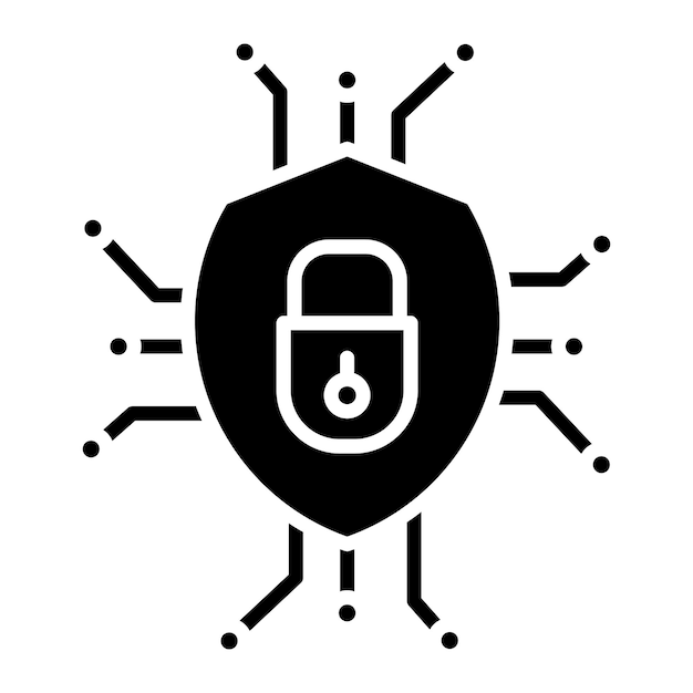 Datenschutz-Glyph-Schwarze Abbildung