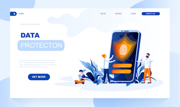 Datenschutz-Landingpage-Vorlage mit Header