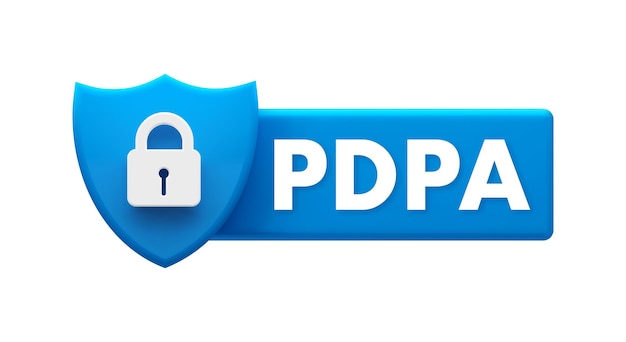 Vektor datenschutz- und datenschutzsicherheitszertifizierungsabzeichen des pdpa-konformitätsschilds