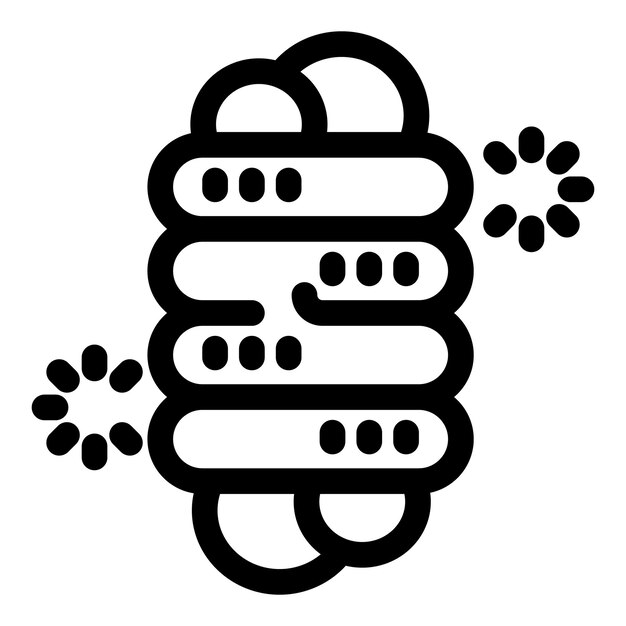 Datenspeicher-Symbol für Cloud-Computing, das ein Server-Rack mit einem Ladezeichen anzeigt