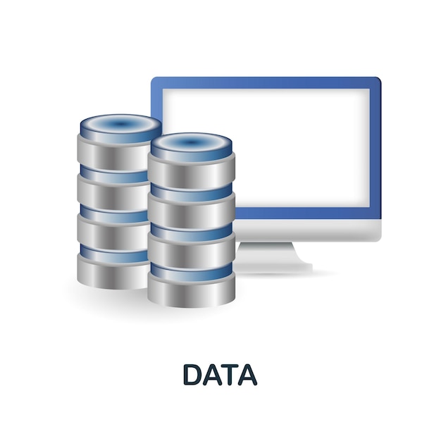 Datensymbol 3d-illustration aus der digitalisierungssammlung creative data 3d-symbol für webdesign-vorlagen, infografiken und mehr