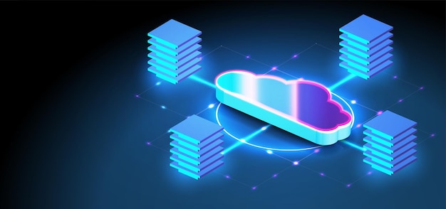 Datenübertragungstechnik. Synchronisierung personenbezogener Daten. Cube oder Box Blockkette von abstrakten Finanzdaten Computerspeicher, Landwirtschaftsarbeitsplatz. Vektor