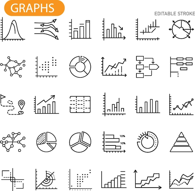 Datenvisualisierung Diagramme Grafiken Diagramme und Infografiken Ikonen
