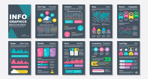 Datenvisualisierungsvorlage für infografikbroschüren.