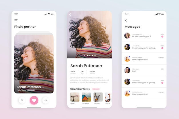 Vektor dating-app-oberfläche