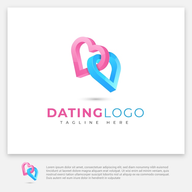 Vektor dating-logo mit 3d-stil