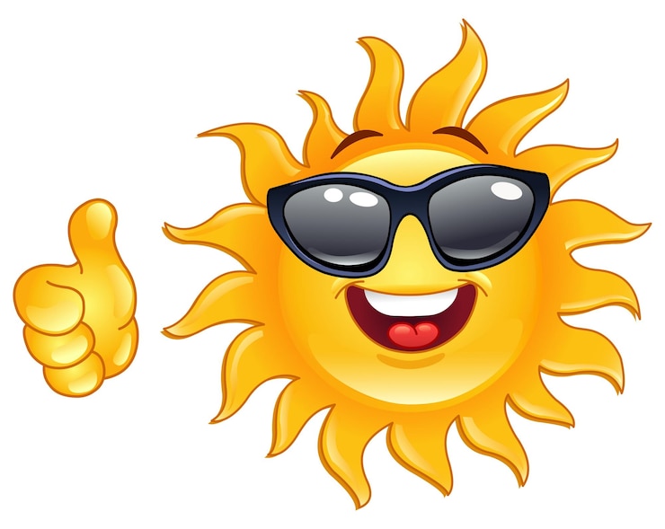 Vektor daumen nach oben sonne