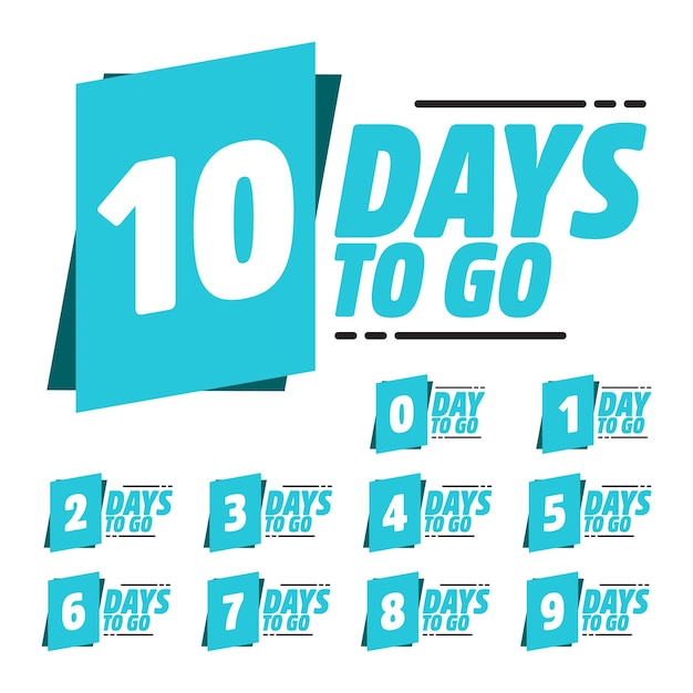 Vektor days to go countdown badge set eps 10 free vector