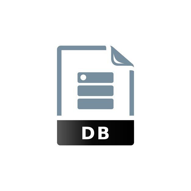 Vektor db-dateiformat-symbol in duo-tonfarbe erweiterung datenbankabfragen