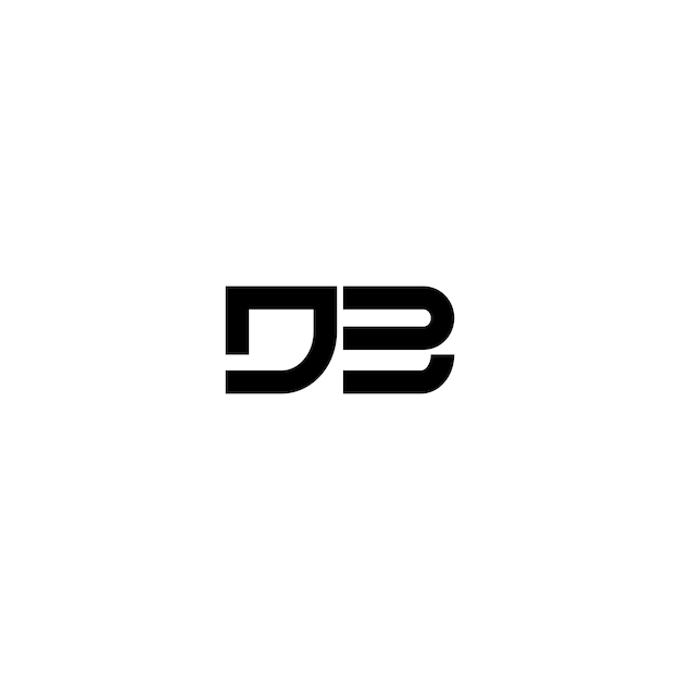 DB-Monogramm-Logo-Design, Buchstabe, Text, Name, Symbol, einfarbig, Logo, Alphabet, Zeichen, einfaches Logo