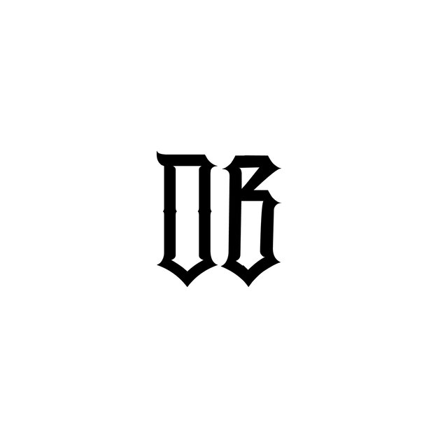 DB-Monogramm-Logo-Design, Buchstabe, Text, Name, Symbol, einfarbig, Logo, Alphabet, Zeichen, einfaches Logo