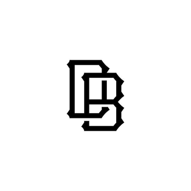 DB-Monogramm-Logo-Design, Buchstabe, Text, Name, Symbol, einfarbig, Logo, Alphabet, Zeichen, einfaches Logo