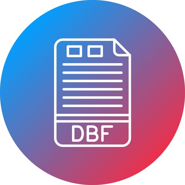 Vektor dbf-icon-vektorbild kann für dateiformate verwendet werden