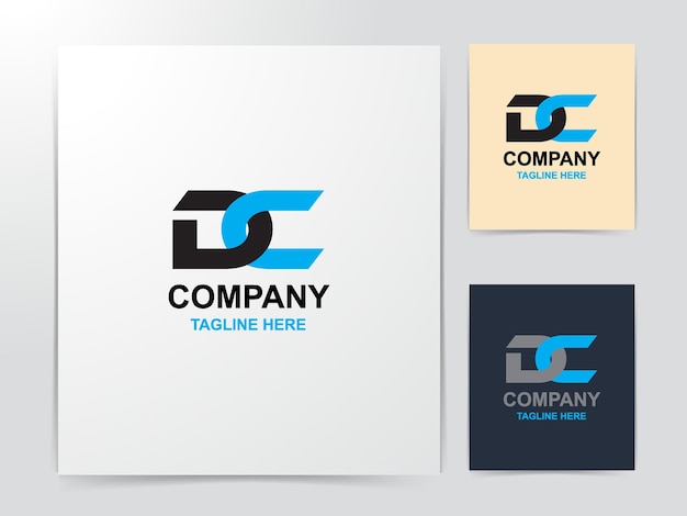 Dc-logo-vorlage mit flachem design