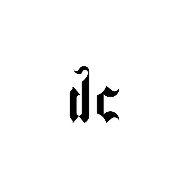 DC-Monogramm-Logo-Design, Buchstabe, Text, Name, Symbol, einfarbig, Logo, Alphabet, Zeichen, einfaches Logo