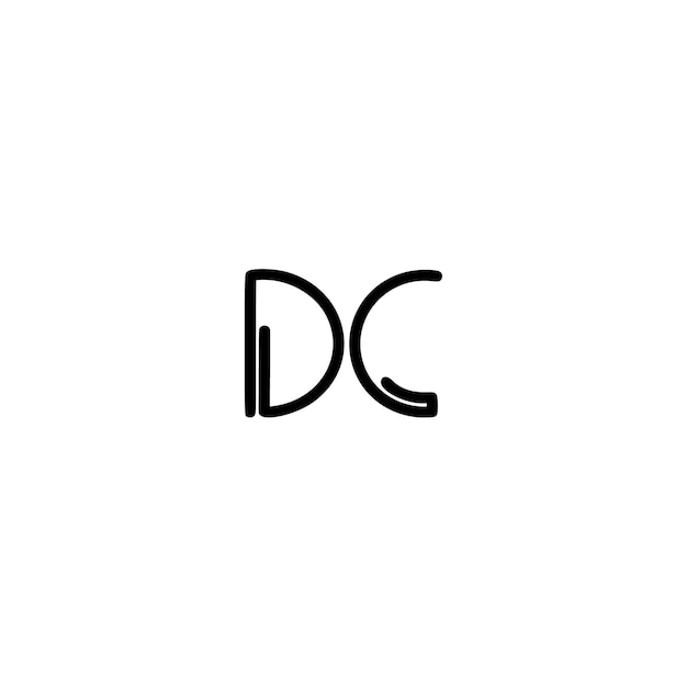 DC-Monogramm-Logo-Design, Buchstabe, Text, Name, Symbol, einfarbig, Logo, Alphabet, Zeichen, einfaches Logo