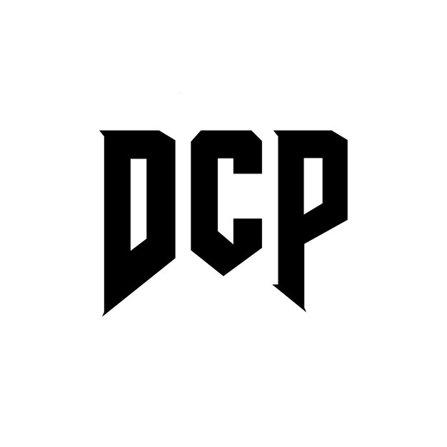 DCP-Letter-Logo-Design für ein Technologie-Unternehmen, Schwarz-Weiß-Farbkombination, DCP-Vektor-Logo, Icon-Design, Alphabet-Design und Typografielogo.