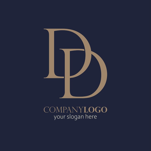 Dd-monogramm elegantes logo