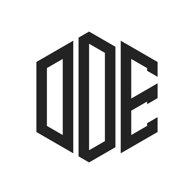 DDE-Logo-Design Anfangsbuchstaben DDE-Monogramm-Logo in sechseckiger Form