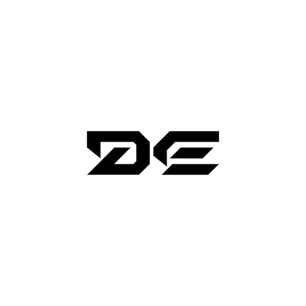 DE-Monogramm-Logo-Design, Buchstabe, Text, Name, Symbol, einfarbig, Logo, Alphabet, Zeichen, einfaches Logo
