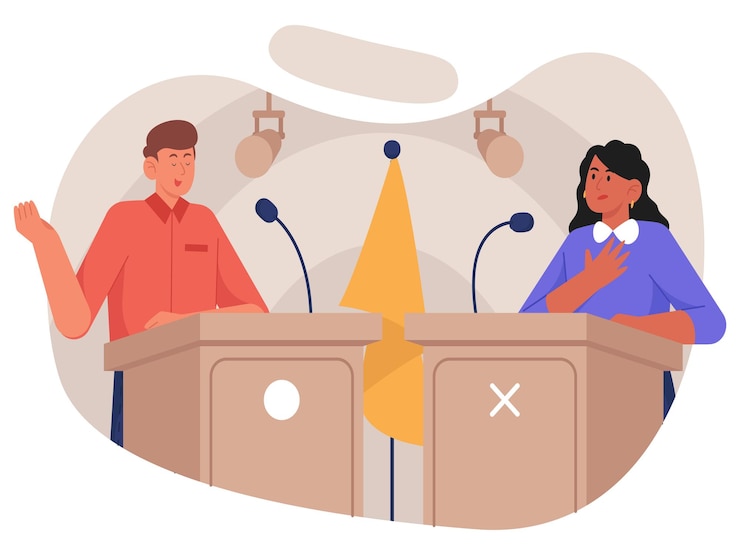 Vektor debattierklub-illustration