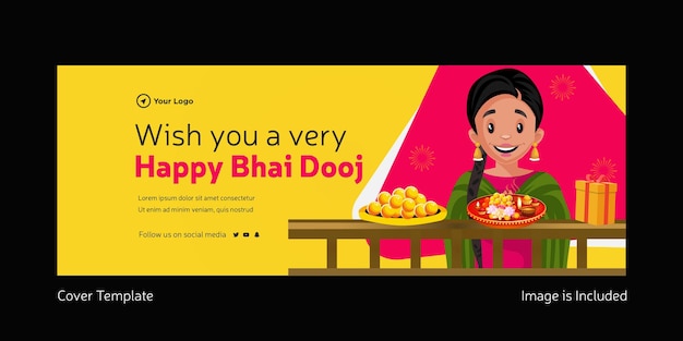 Deckblatt-design von wünschen ihnen eine sehr glückliche bhai dooj indian festival-vorlage