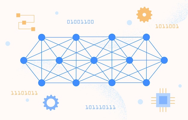 Vektor deep machine learning-vektorkonzept