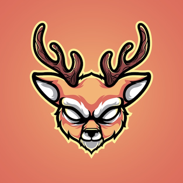 Deer head logo illustration