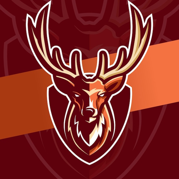 Deer head maskottchen esport logo design charakter