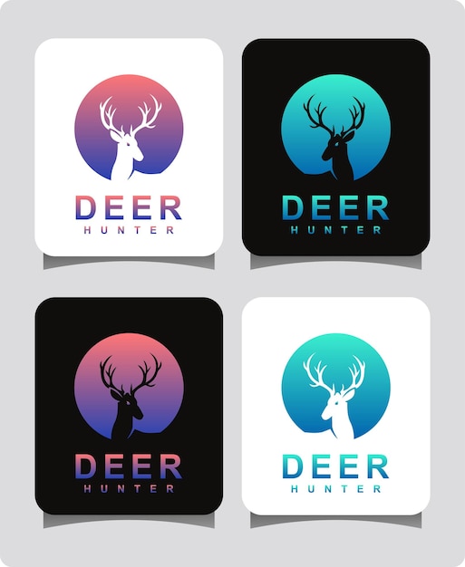 Deer hunter logo design vorlage