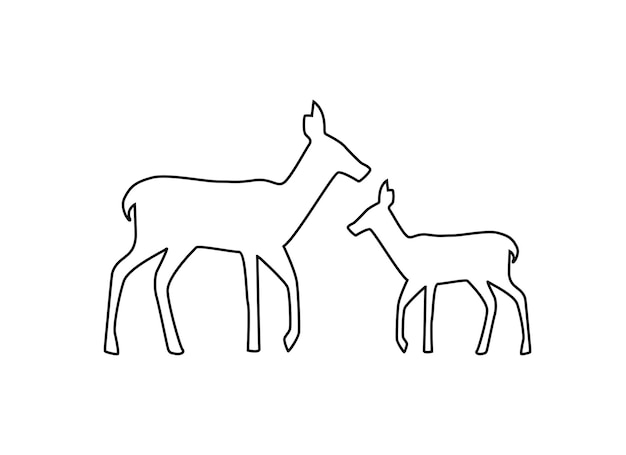 Deer kontinuierliche einzeilige Illustration