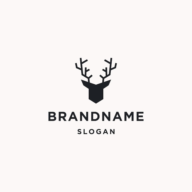 Deer-logo-symbol flache design-vorlage