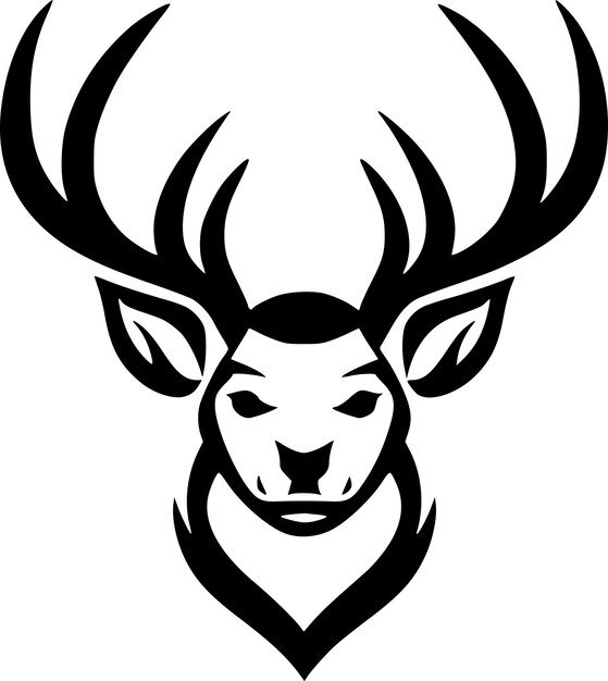 Vektor deer schwarz-weiß vektor-illustration