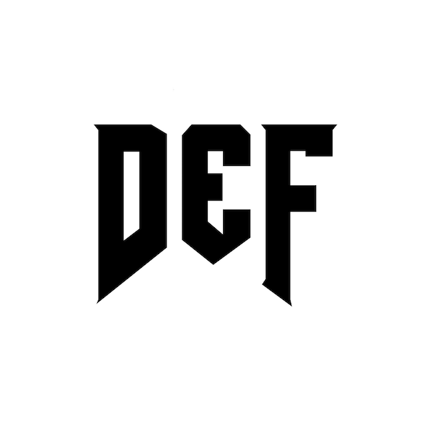 DEF Buchstaben-Logo-Design für ein Technologieunternehmen DEF Logo-Design schwarz-weiße Farbkombination DEF Logo DEF Vektor DEF Design DEF Icon DEF Alphabet DEF Typografie Logo-Design