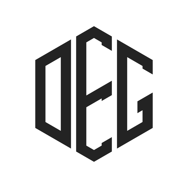 DEG-Logo-Design Anfangsbuchstaben DEG-Monogramm-Logo in sechseckiger Form