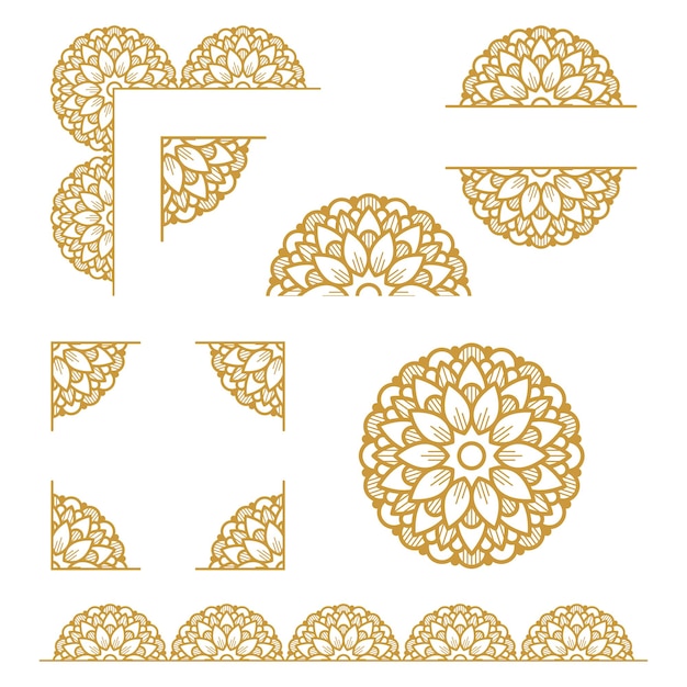 Dekoration der Mandala-Design-Element-Sammlung