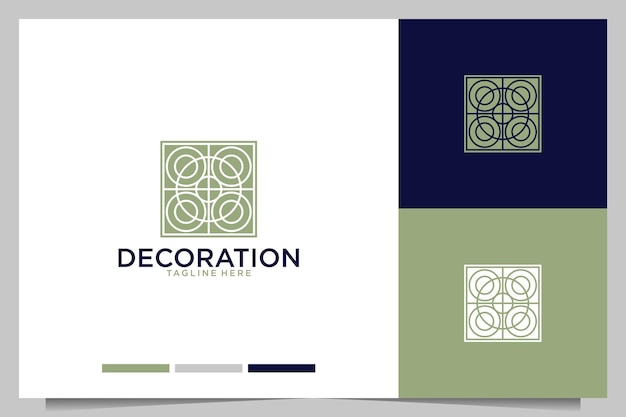 Dekoration elegantes quadratisches logo-design