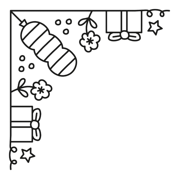 Dekorative eckvektorillustration des geburtstages