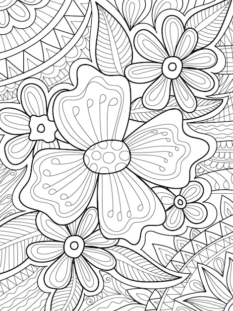 Dekorative florale Henna-Design-Malbuch-Seitenillustration