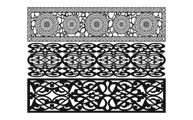 Dekorative geometrische Muster mit islamischen und floralen Motiven für CNC- und Laserschneiden