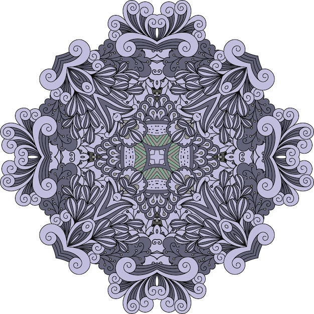 Dekorative mandala des violetten gekritzels